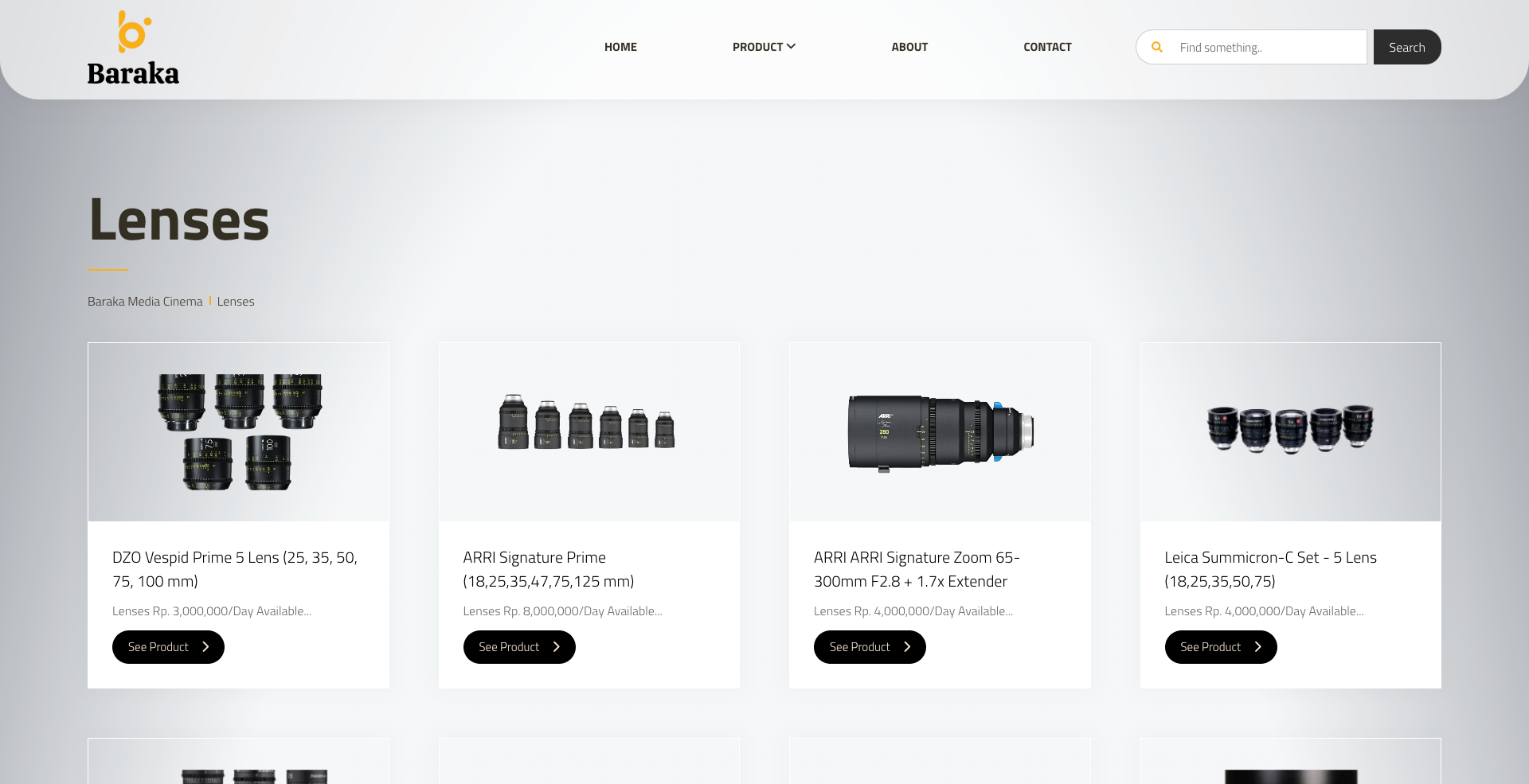 Catalogue Website Design Baraka Media Cinema