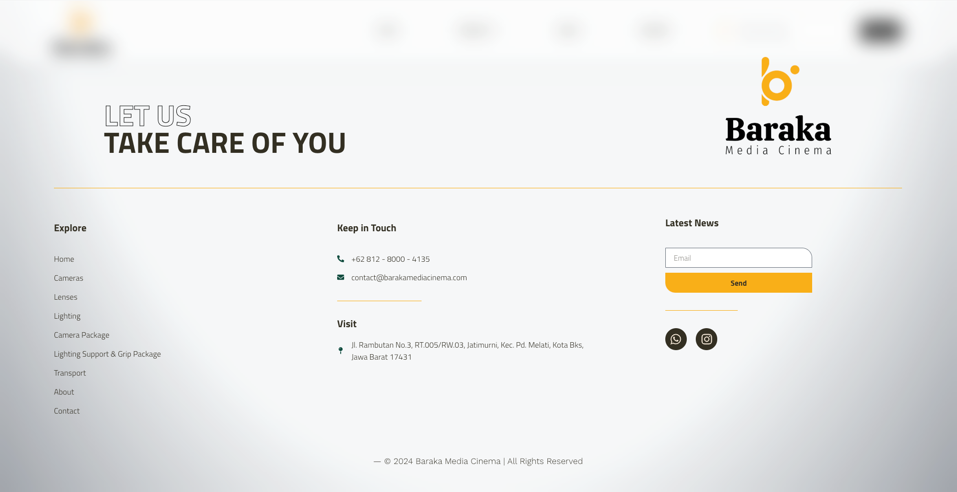 Baraka Media Cinema Footer Web Design