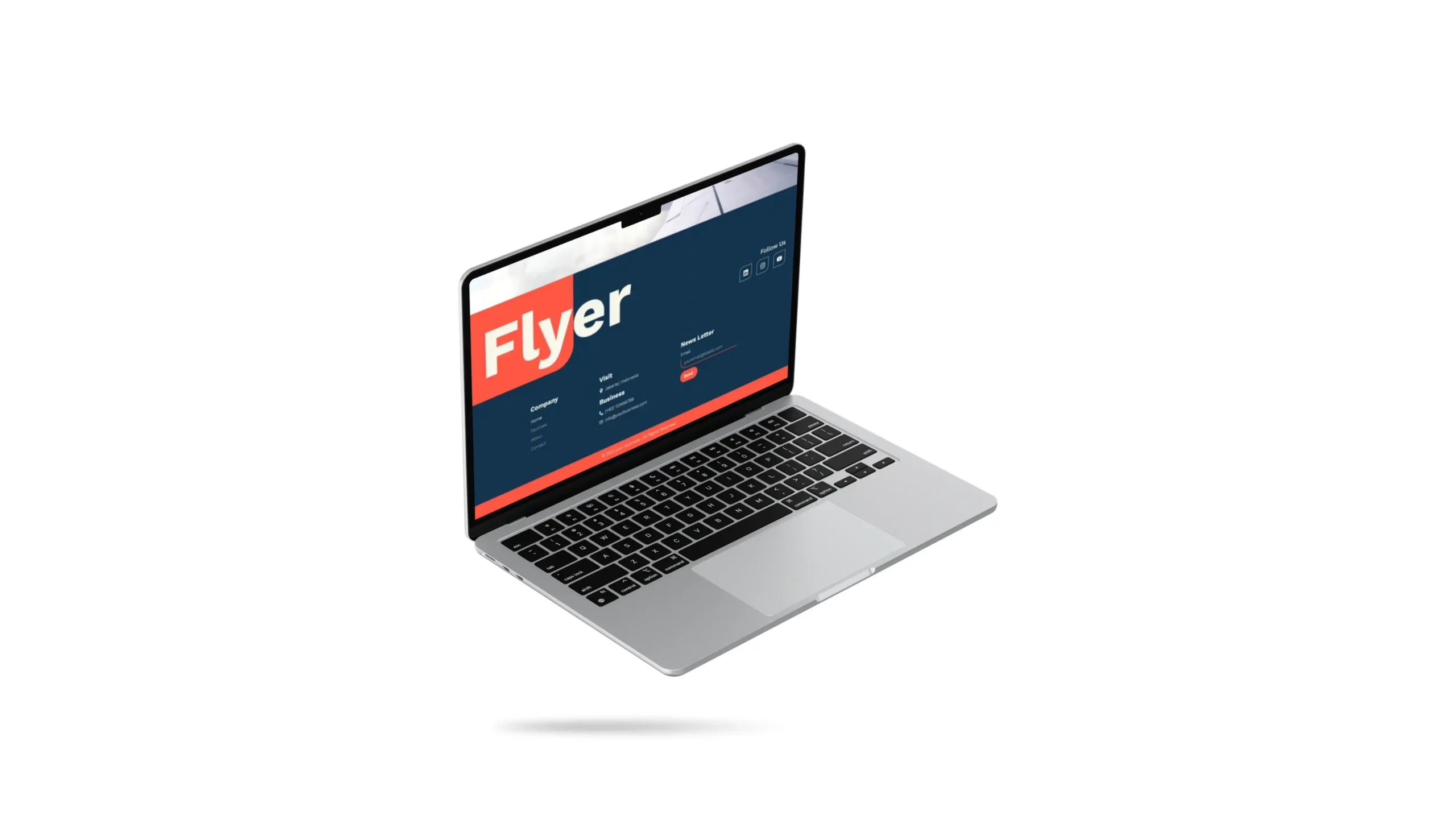 footer flying school website design